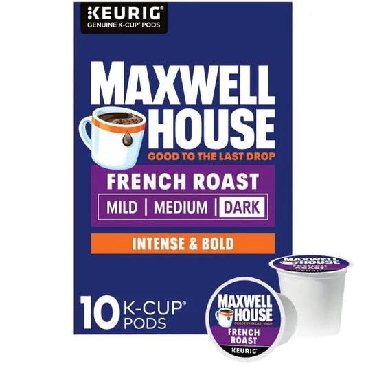 Maxwell House French Roast Dark Roast K-Cup Coffee Pods, 10 CT (Pack of 1)